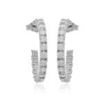 Earring with silver and stones