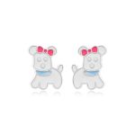 Earring with silver and stones